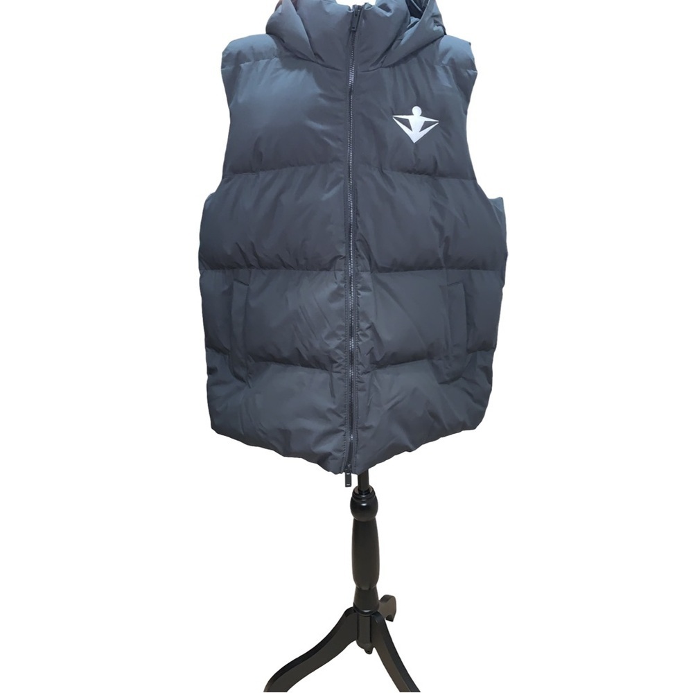Mercer + Meddle Mens Black Hooded Puffy  Vest Size 2XL With Unknown Logo outdoor